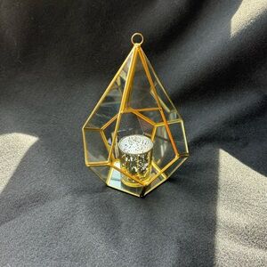 Glass Triangular Shaped Terrarium by VallariDecor - Size 8x6 inches